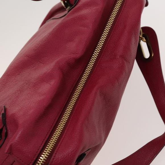 Chloe Paraty Hand Bag Leather 2way Pink Gold Auth 124627 - Picture 6 of 16